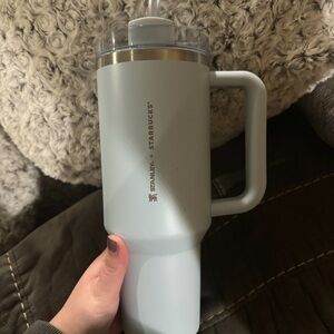 Starbucks Blue Accent Thermos with Modern Handle